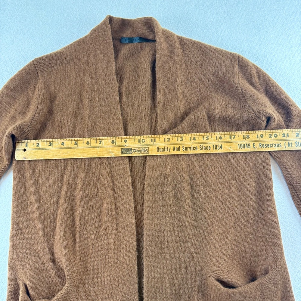 Jenni Kayne 100% Cashmere Open Front Cardigan Brown Small 37-7387-D21 - Picture 4 of 6
